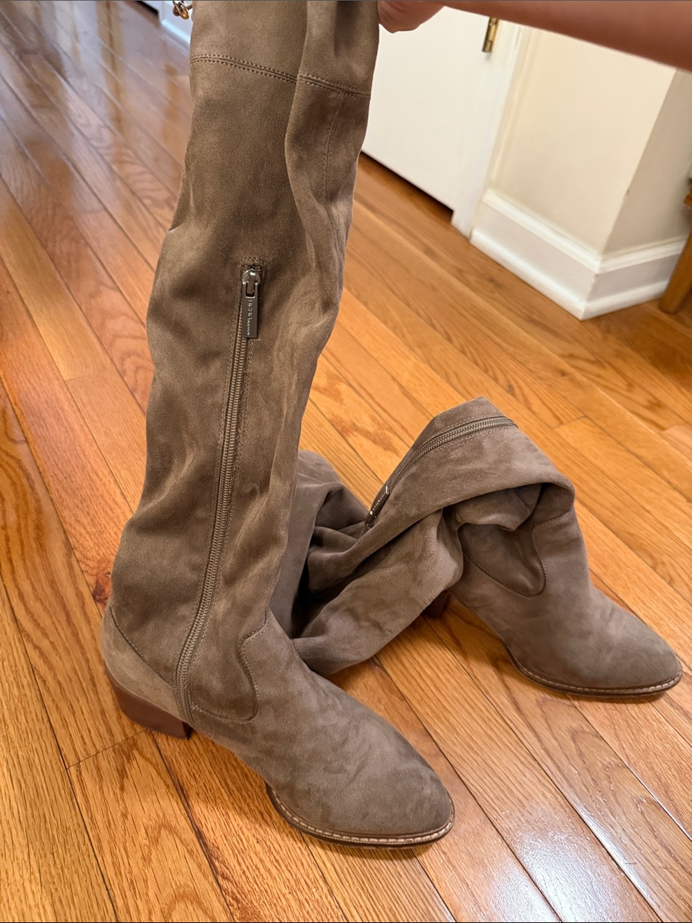 BCBGeneration Over-the-Knee Suede Boots — Taupe
